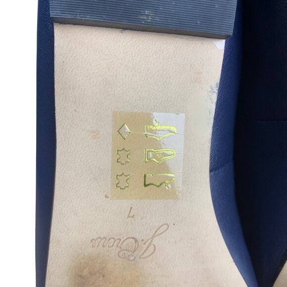 J.Crew Bennett Navy Blue Leather Pointed Toe Loafers Size 7 - Picture 9 of 10